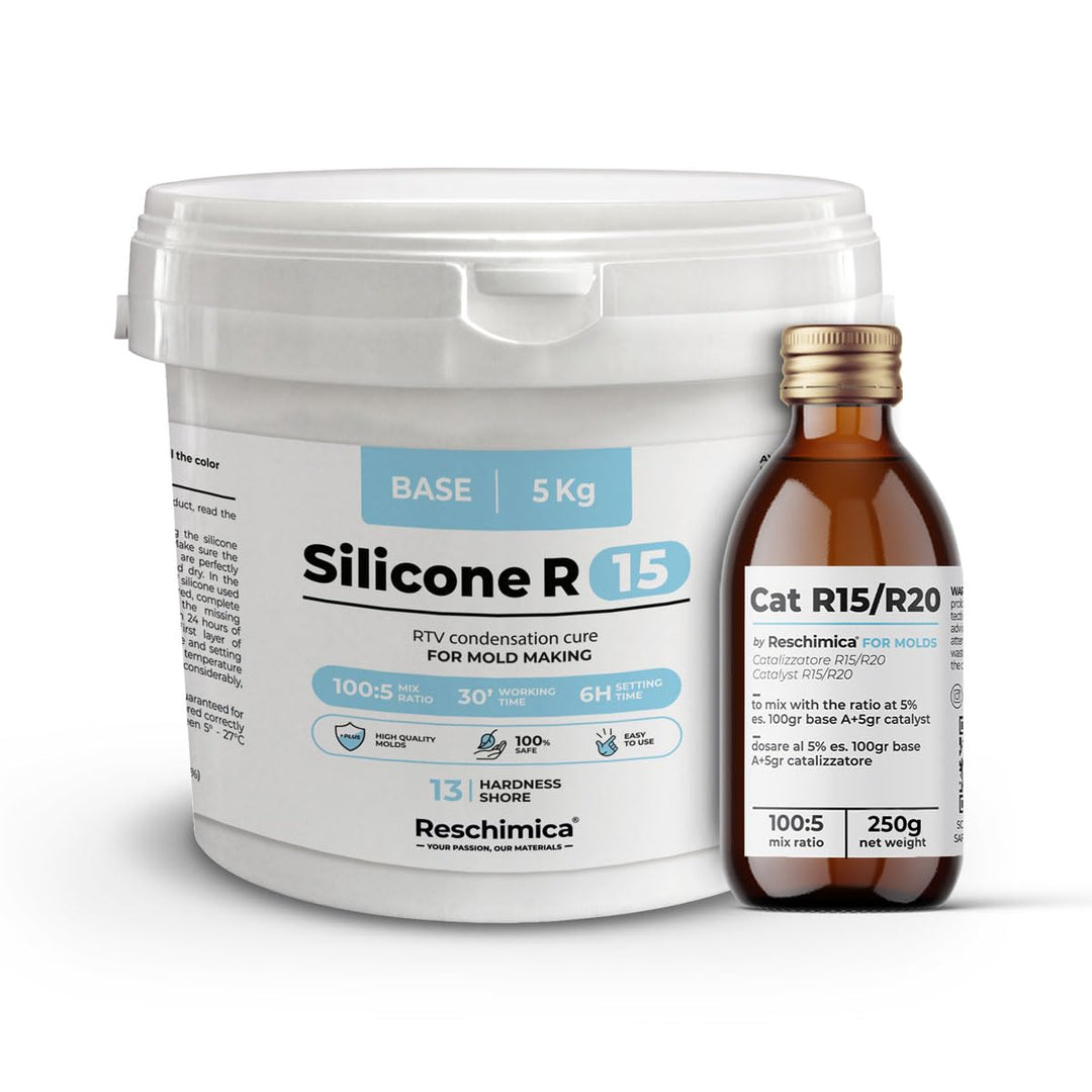 Premium abformsilikon R 15 (5 kg) Flüssig Silikonkautschuk zur Erstellung von Silikonformen,dubliers