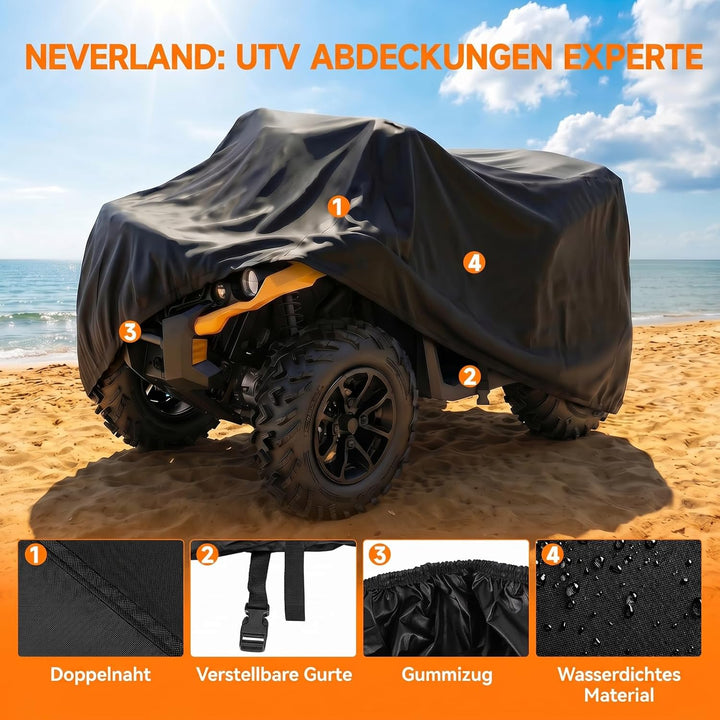 NEVERLAND XL Quad ATV Abdeckplane ATV - Quad Fahrzeug Abdeckung Schutz Cover Winterfest Staub Regen