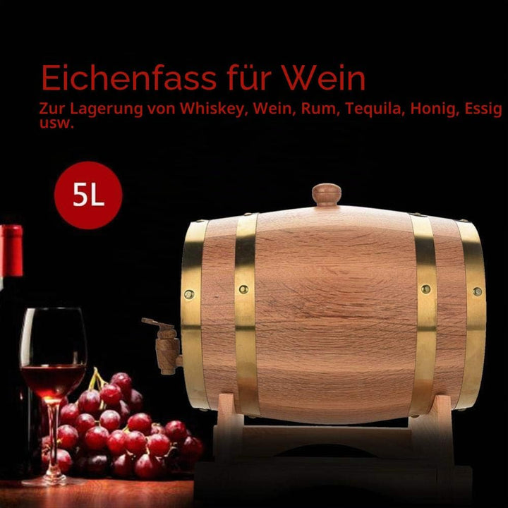 Wein, Eichenfass, 1,5/3/5/10 l, Eichenfass für Wein, Whisky Tequila, Weinspender Holzfass, auslaufsi