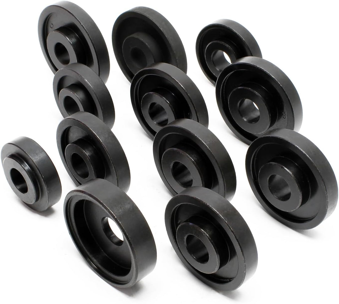 Wiltec Radlager Werkzeug Satz 24 teilig, Druckplatten 55-88 mm, Abziehglocken, Gewindespindel, Radla