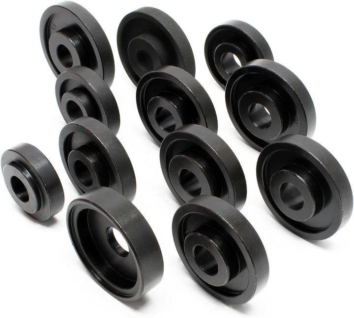 Wiltec Radlager Werkzeug Satz 24 teilig, Druckplatten 55-88 mm, Abziehglocken, Gewindespindel, Radla