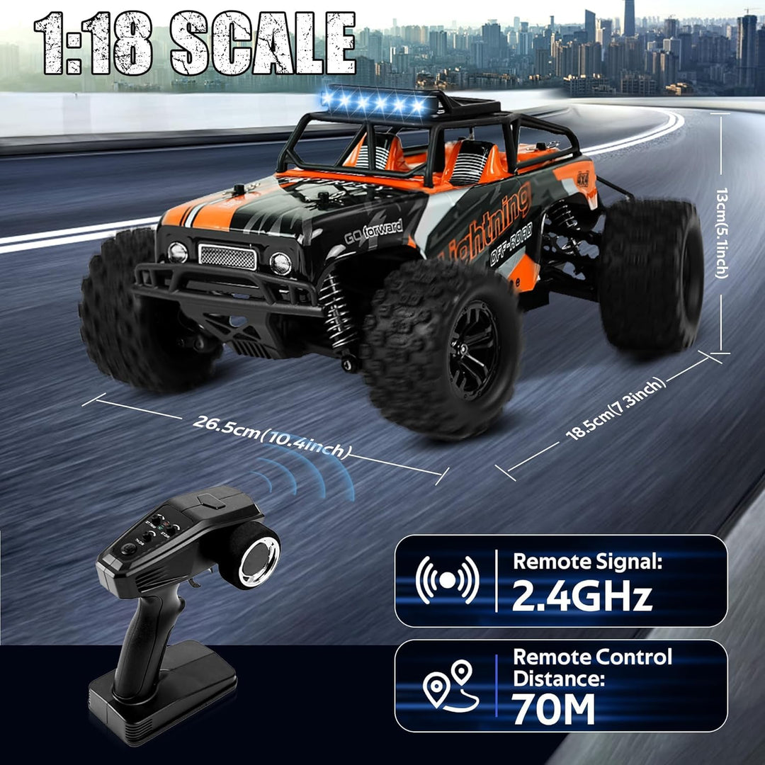 JOYTREKY Ferngesteuertes Auto, RC Auto 1：18 Monster Truck 45KM/H 4WD Geschenk fürTeenager Erwachsene