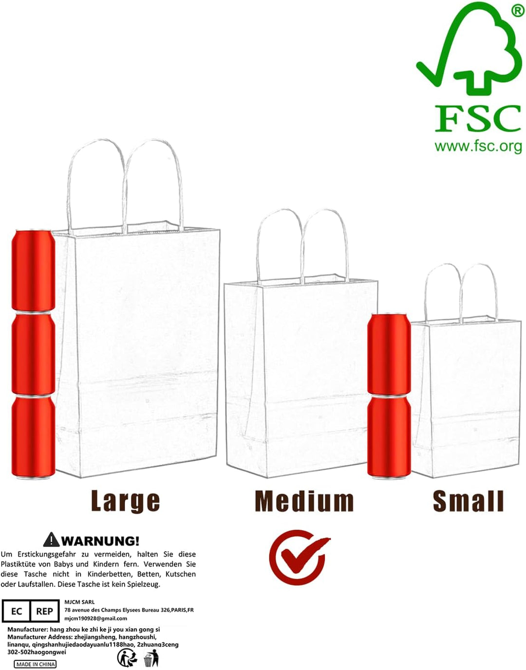 Gcardist 100-Packs braun Geschenk Taschen mit Griffen Bulk 11"x8.3"x4.3" Medium Grösse Kraft Papier