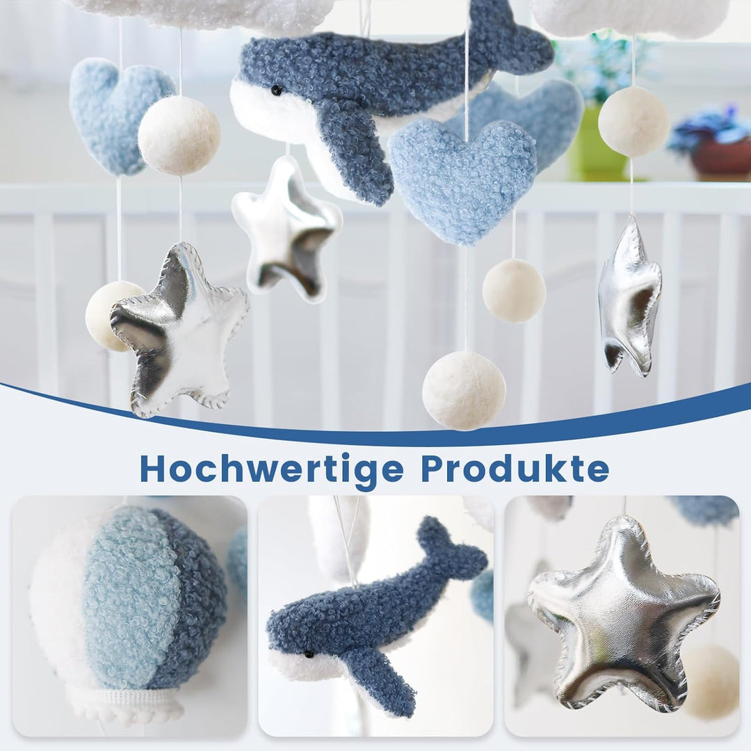 Wal Meerestiere Mobile Baby, Babybett Windspiel, Baby Mobiles, Bettglocke Babyzimmer Decor, Kinderbe