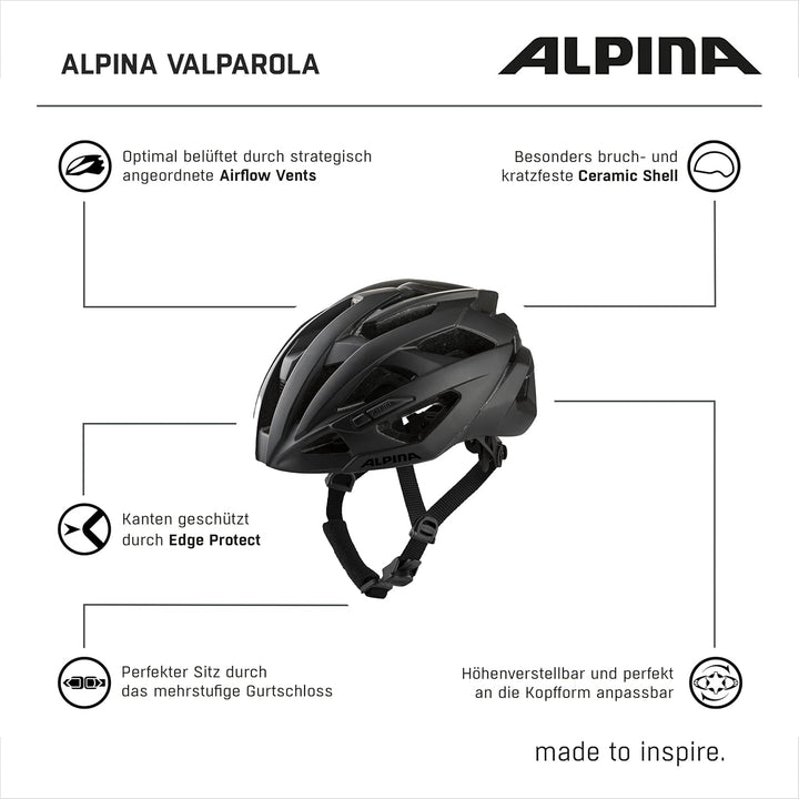ALPINA VALPAROLA - Stossabsorbierender, Optimal Klimatisierter & Leichter Fahrradhelm Mit Antibakter