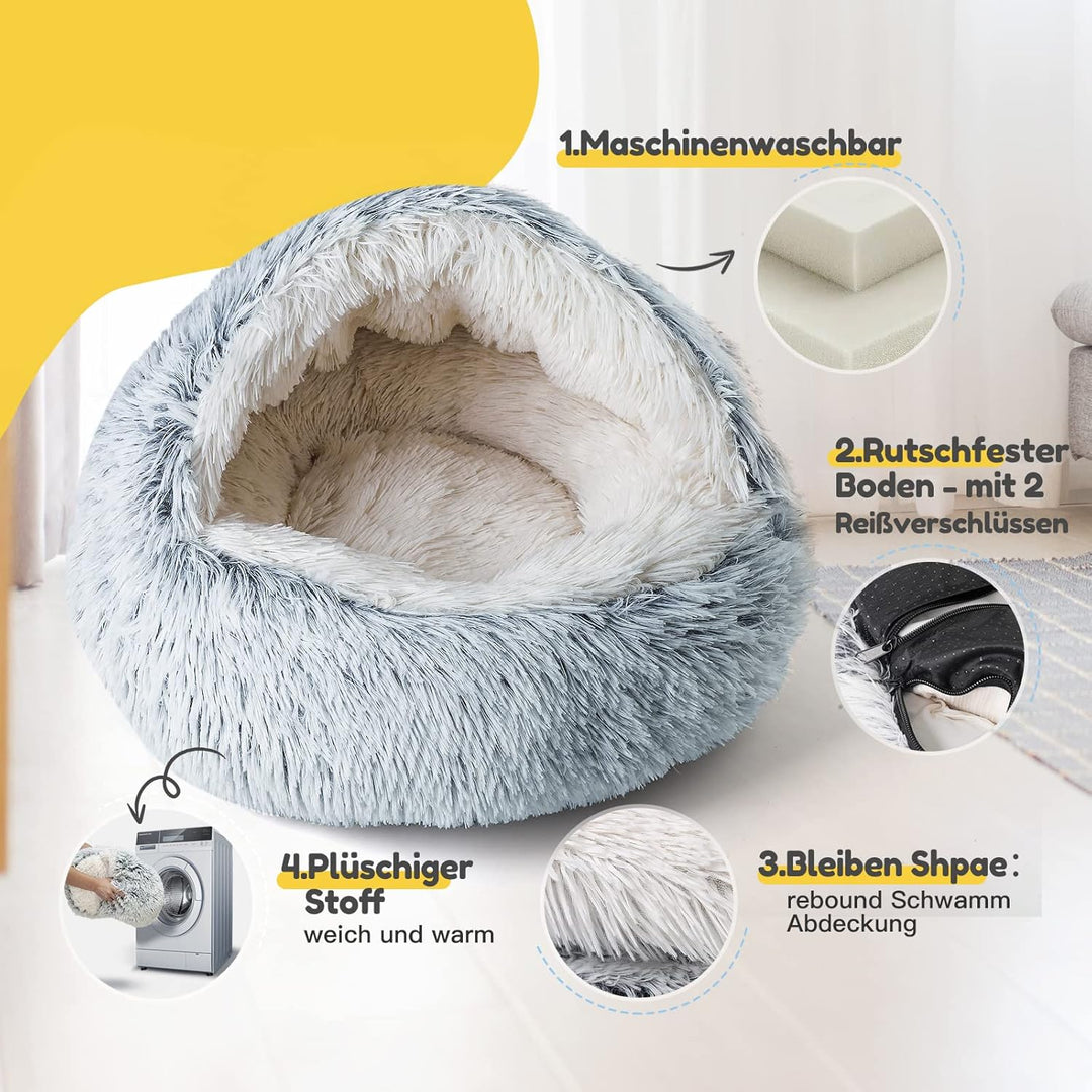 CATISM Katzenbett Flauschig Katzendecke, 50cm Gemütlich Katzenbett für grosse Katzenkätzchen Washbar