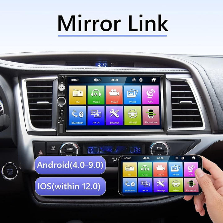 Podofo Doppel Din Autoradio mit Bluetooth, 7 Zoll Touchscreen Autoradio MP5 Player Unterstützung FM-