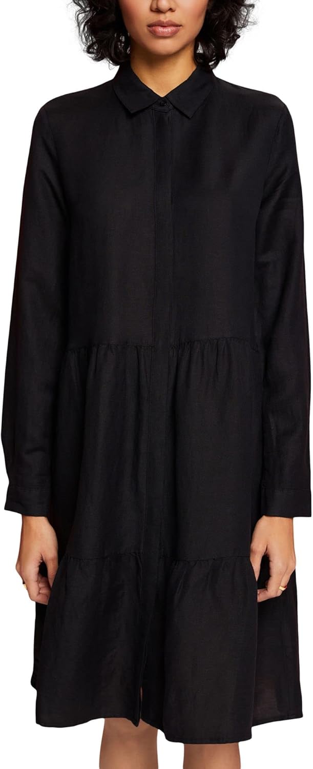 ESPRIT Damen 033ee1e303 Kleid 44 001/Black, 44 001/Black