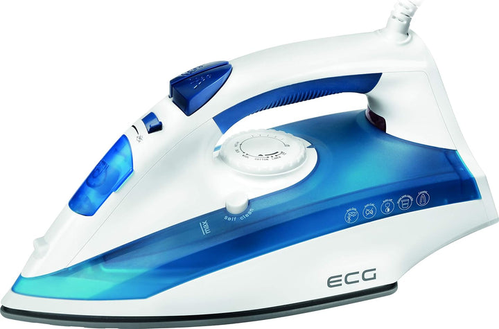 ECG NZ 322 Auto-Off Dampfbügeleisen, Kunststoff, Weiss-blau