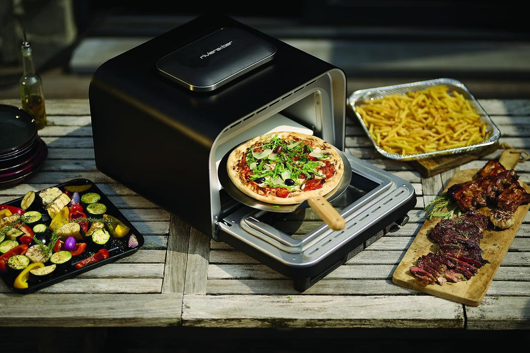 riviera&bar Pizzaofen Hochtemperatur bis 400 °C - Pizza Backofen mit Steinplatte, Schnelles Aufheize