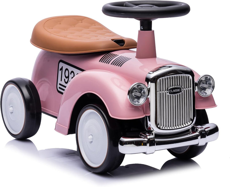 LEMODO Rutschauto ab 1 Jahr, Kinderauto im Retrodesign, Rutscherfahrzeug mit Hupe und Stauraum, Kind