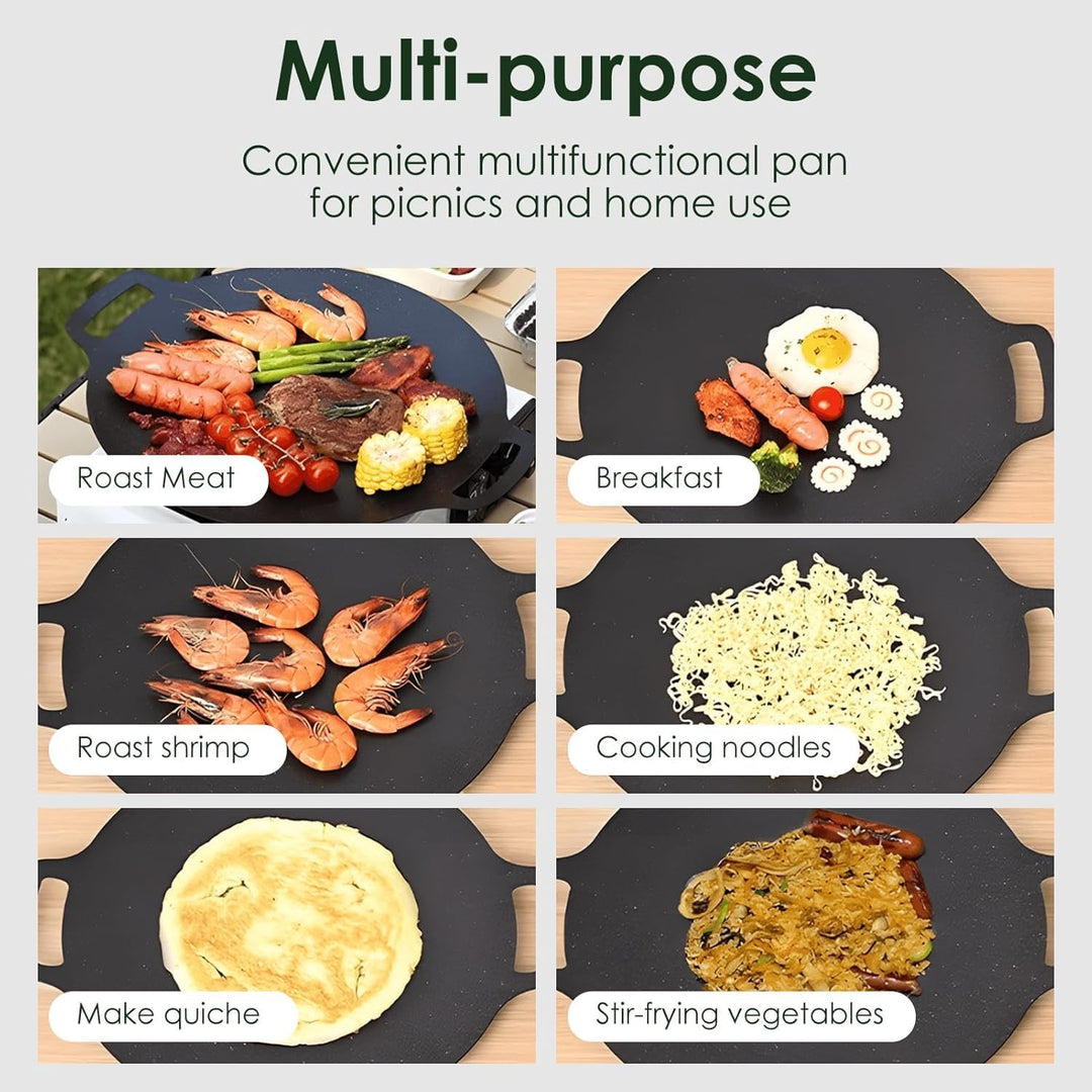 Buachois Grillpfanne, 25 cm/9,8 Zoll Koreanische Grillplatte, Antihaftbeschichtung 6 Schichten Outdo