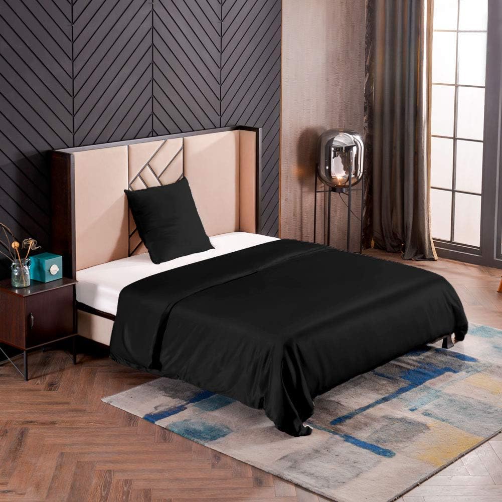 THXSILK Seidenbettwäsche Set 2 teilig, Bettbezug 135 x 200 cm und 80 x 80 cm Kissenbezug, Hypoallerg