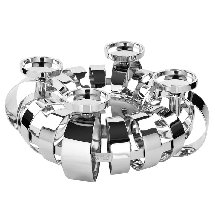 Fink ANELLO Stumpenkerzenleuchter, 4-flammig Aluminium, vernickelt, Eisen silberfarben Grösse: Höhe:
