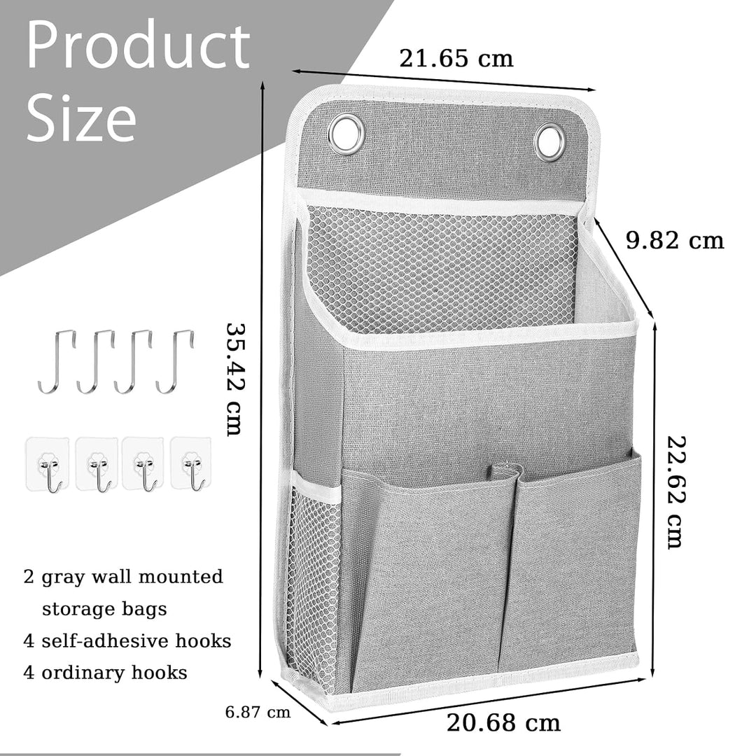 Hängeorganizer Camping, Camping Organizer – 2 Graue Mehrtaschen Hängende Aufbewahrung mit 4 Selbstkl