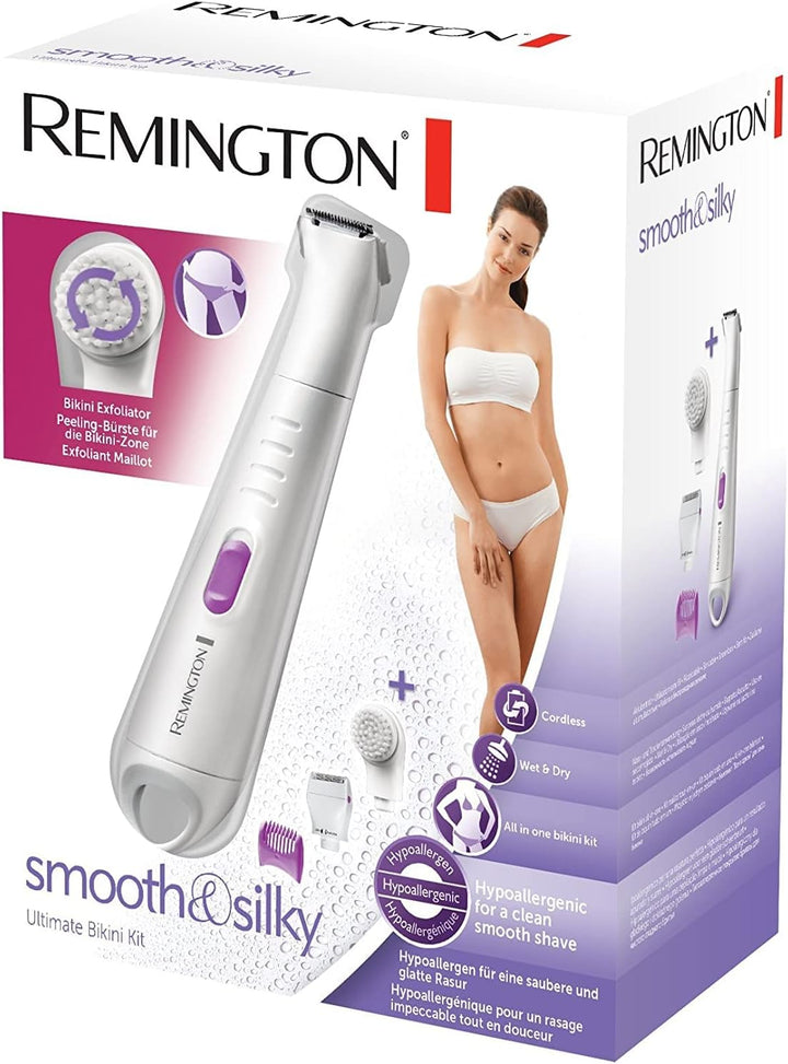Remington Bikini-Kit smooth&silky WPG4035, wasserfest, inkl. Peeling-Bürste, Mini-Folienrasieraufsat