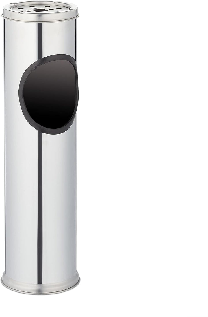 Relaxdays Standaschenbecher aus Edelstahl extra hoch 52,5 cm Stehaschenbecher zur Aussen Nutzung gee