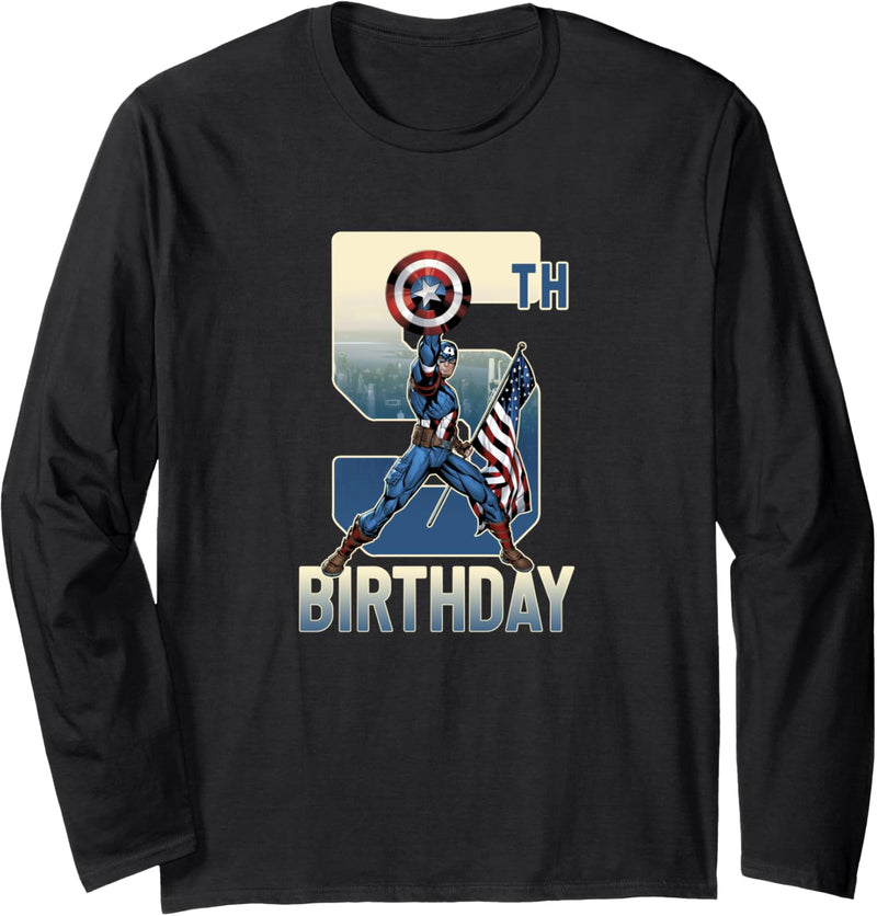 Marvel Captain America Happy 5th Birthday Langarmshirt