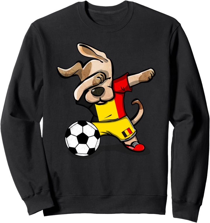 Dabbing Dog Hund Belgien Fussball - Belgische Nationalflagge Sweatshirt