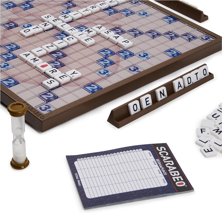 Scarabeo 60th Anniversary Premium Edition by Editrice Giochi Rotating Scrabble Board Game | Word Gam