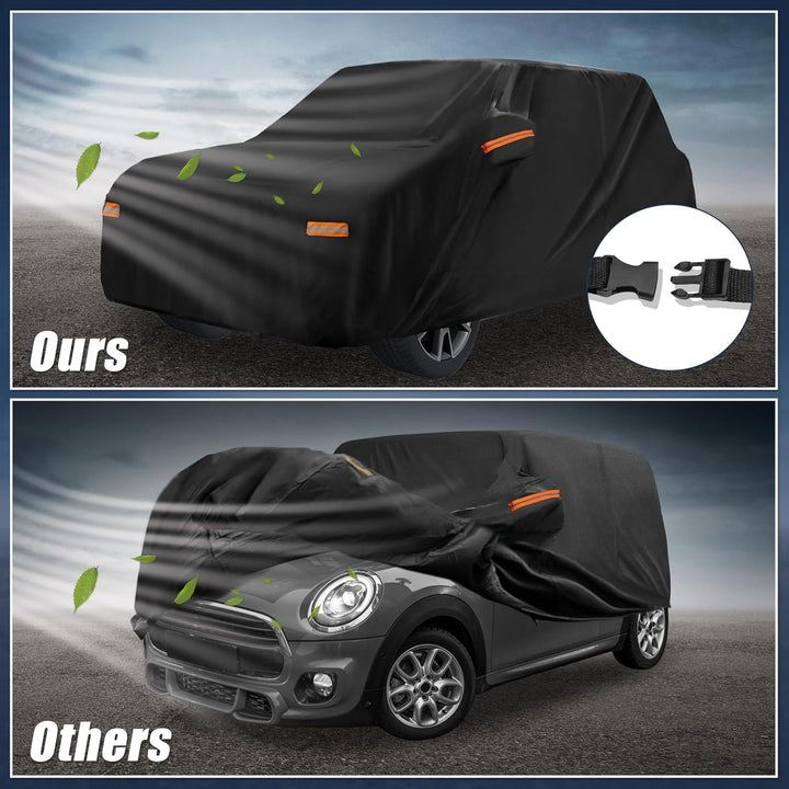 X AUTOHAUX Auto Abdeckung für Mini Cooper 2DR 2DR (2002-2021) Allwetter Wasserdicht UV Beständig Win