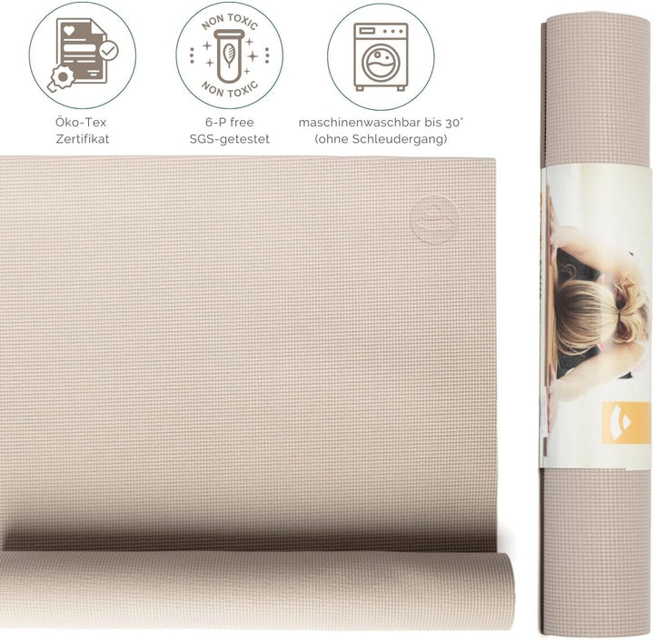 Bodhi Yogamatte Asana | Universelle Übungsmatte | Schadstofffrei & Waschbar | Matte aus PVC | Fitnes