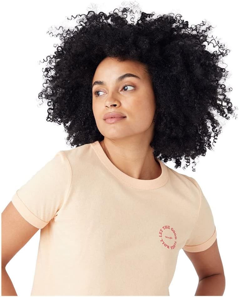 Wrangler Damen Baby Crop Tee T-Shirt XL Apricot Ice, XL Apricot Ice