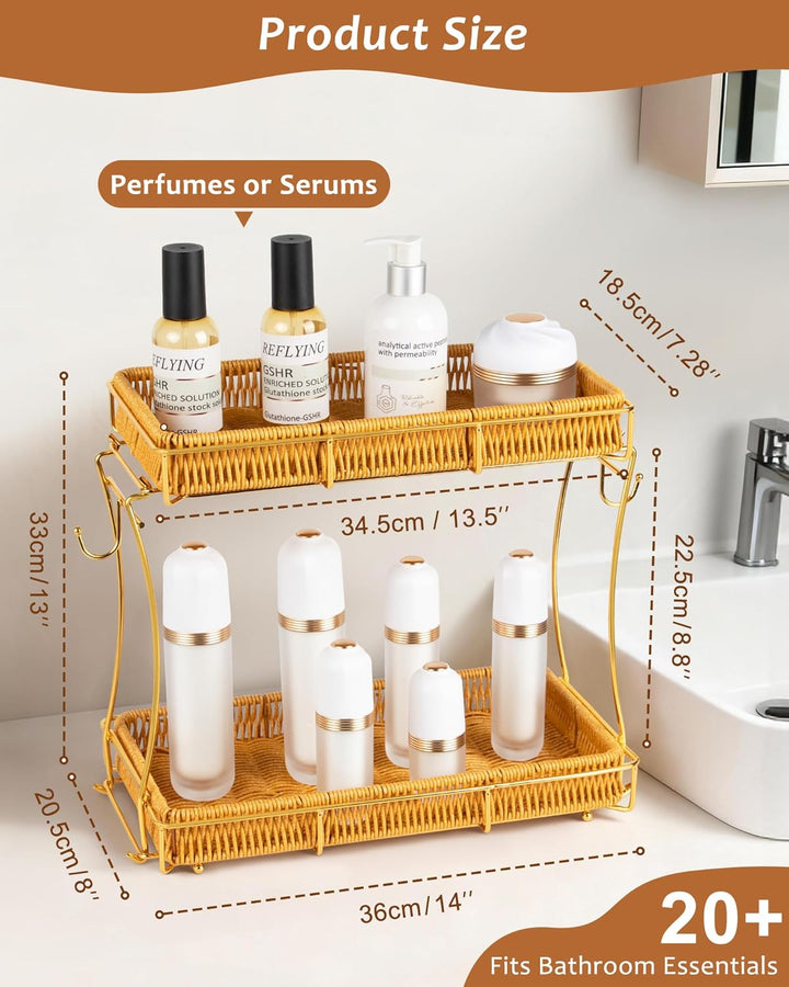 REFLYING Abnehmbarer Badezimmer Organizer, Skincare Parfüm Organizer, Küchen Organizer, Gewürzregal,
