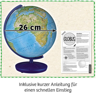 KOSMOS 673031 Schüler-Globus Physisches Kartenbild mit politischen Ländergrenzen, 26 cm Durchmesser