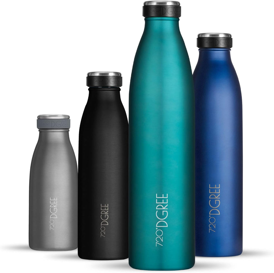 720°DGREE Edelstahl Trinkflasche “milkyBottle” - 750ml - BPA-Frei, Auslaufsicher, Kohlensäure geeign
