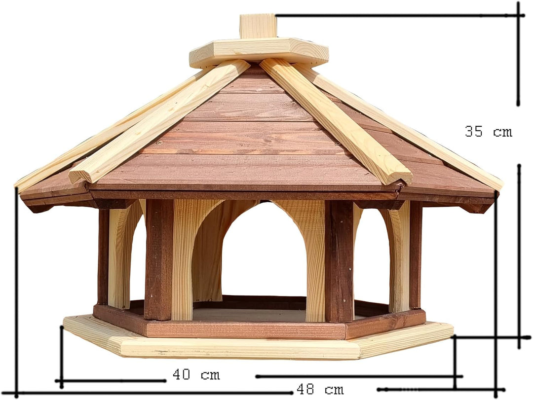 Vogelhaus mit Stander aus Holz, wetterfest, vogelfutterhaus, Futterhaus, Futterstation für Wildvögel