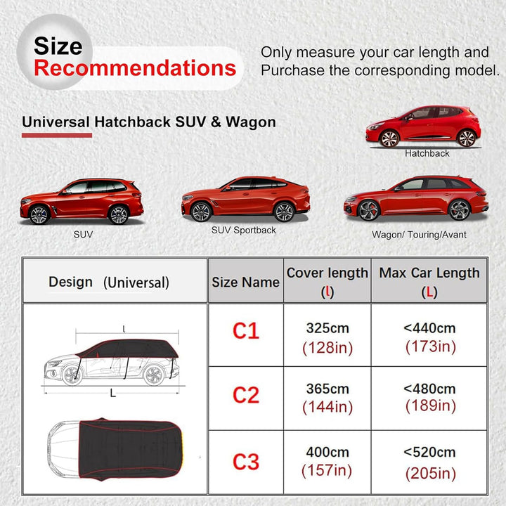 BEXITA Halbgarage Auto Abdeckplane Wasserdicht Outdoor Winter Verdickter Stoff mit Baumwolle gefütte