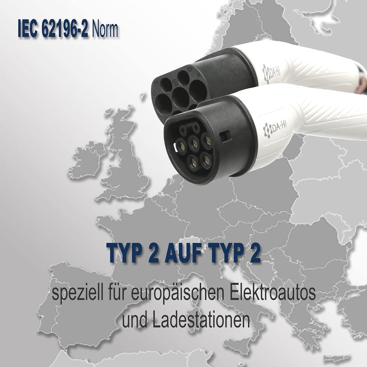 EV Ladekabel Typ 2 11KW 7m 16A 3 phasig für Elektroauto und PHEV kompatibel mit ID.3 ID.4 Kona Elekt