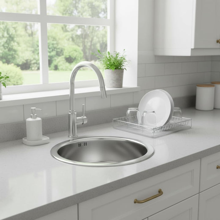 Edesa K2 SE 45 1C Aufsatzwaschbecken, rund, Edelstahl, 1 Spülbecken, Kreis