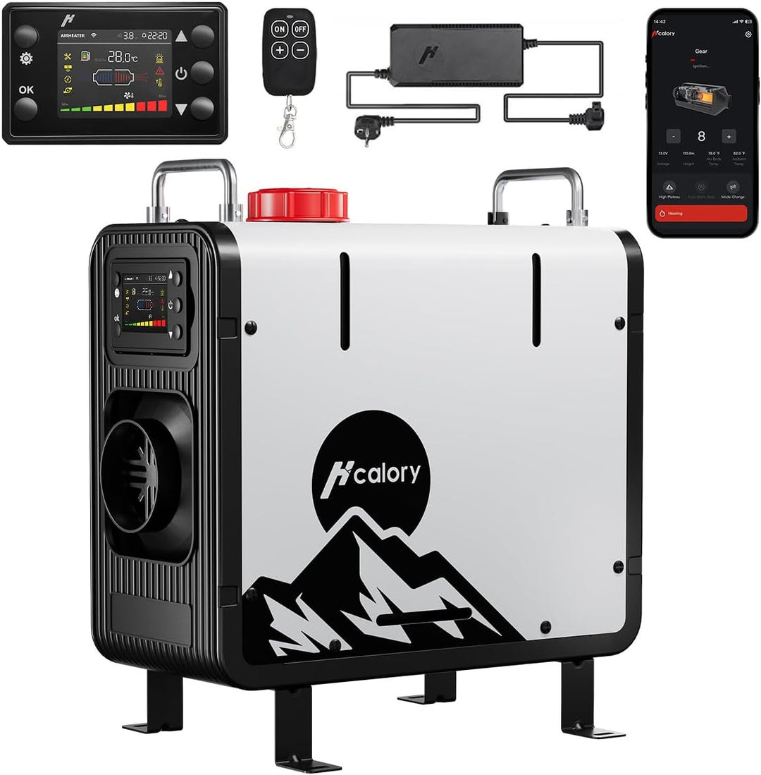 8kW Diesel Standheizung, 12V/24V Diesel Luftheizung 0,12–0,45 L/h, mit APP & 220-240V Adapter,28% hö