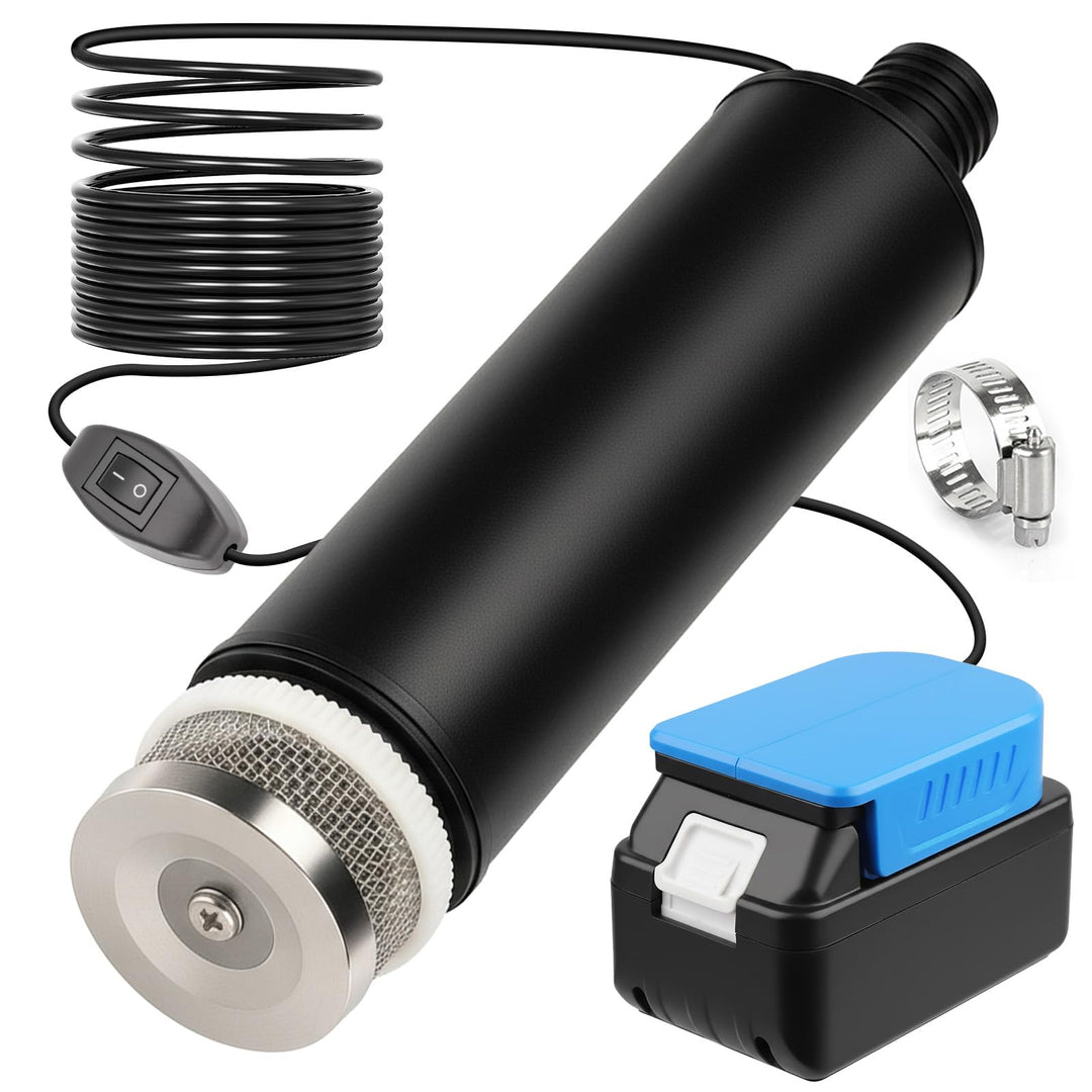 Wasserpumpe für Einhell 18V Li-Ionen-Akku, Tauchpumpe mit 100W Leistung Bürstenloser Motor, für Gart
