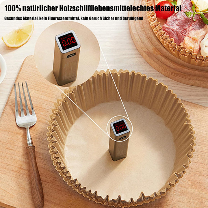 Runden für 4.5L-8L 100 Stück Airfryer Backpapier für Heissluftfritteuse 20-24cm, Antihaft Wasserdich