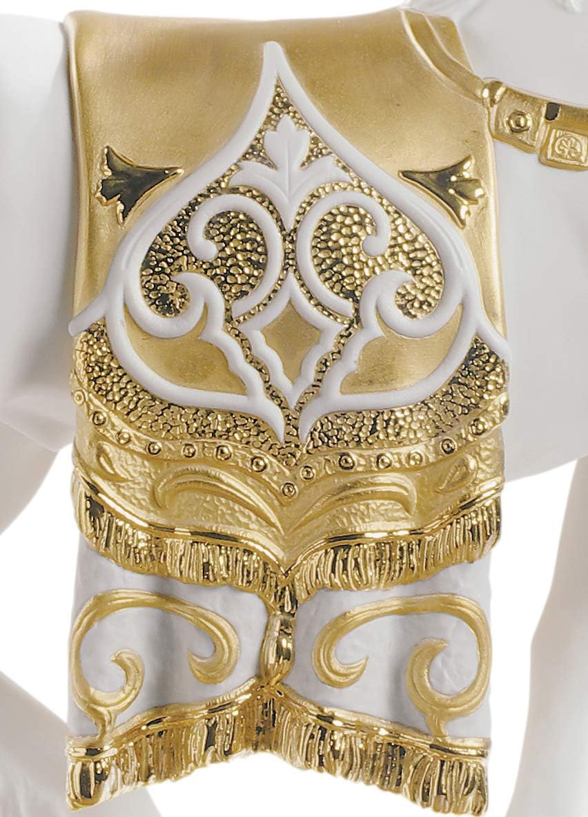 LLADRÓ Skulptur A Regal Steed. Gold. Pferd. Porzellan.