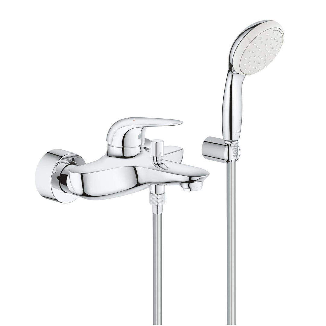 GROHE Eurostyle - Einhand-Wannenbatterie (mit Temperaturbegrenzer, automatische Umstellung, langlebi