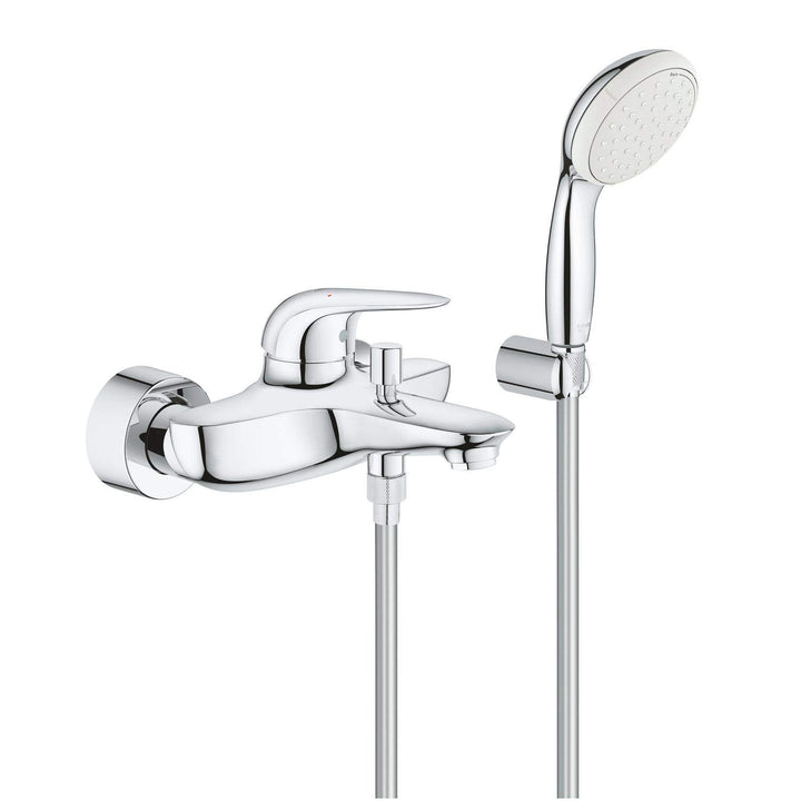 GROHE Eurostyle - Einhand-Wannenbatterie (mit Temperaturbegrenzer, automatische Umstellung, langlebi