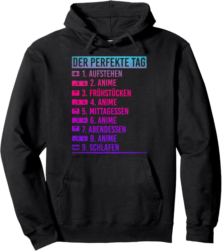 Der perfekte Tag Japanischer Manga Otaku Lustiges Anime Pullover Hoodie