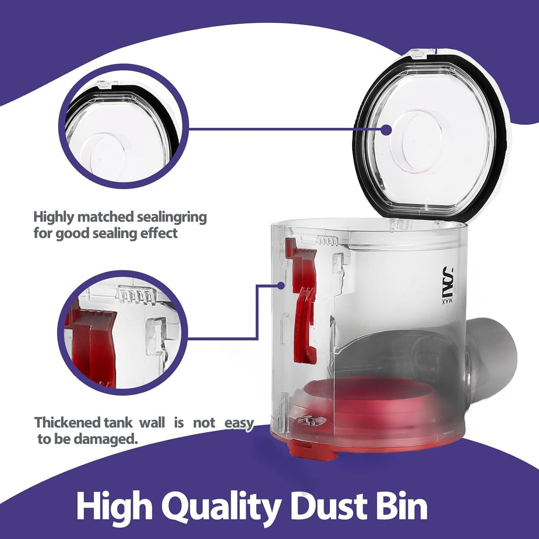 Aufgewerteter Staubbehälter kompatibel mit Dyson V7 V8 SV10 SV11 Staubsauger Transparenter Behälter