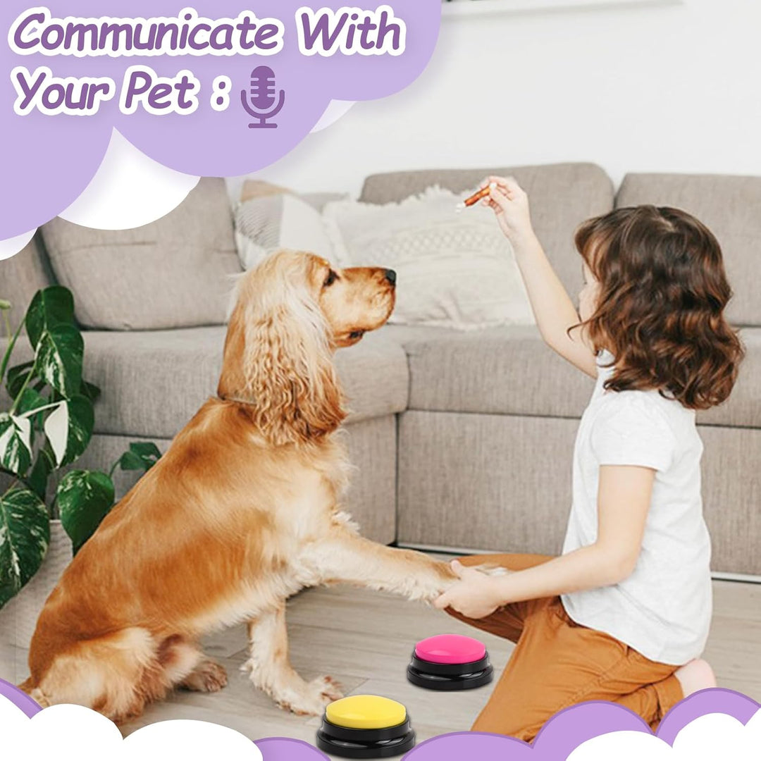 5 Stück Haustier Kommunikation Taste, 30 Sekunden Aufnahme Hunde Sprechende Knöpfe, Hund Antwort Buz