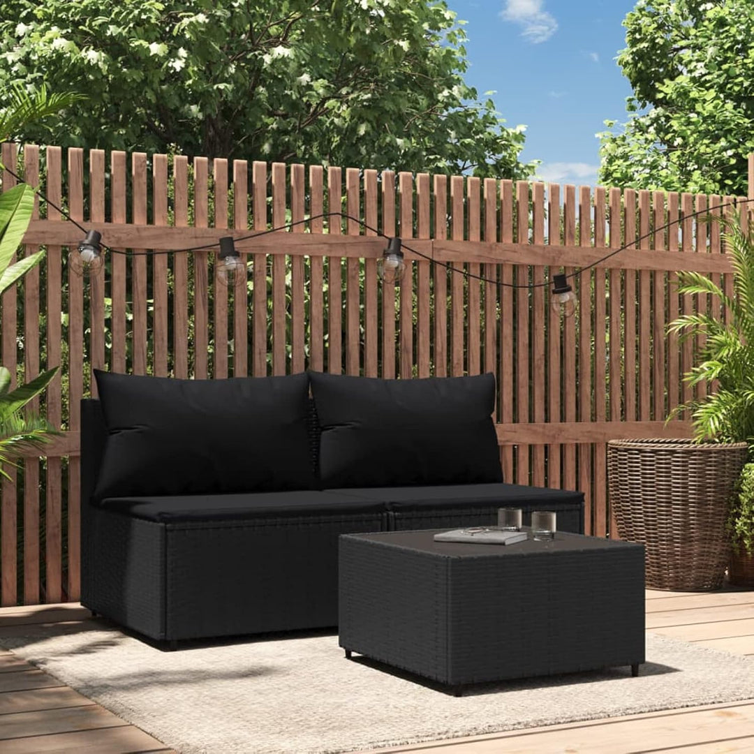 Yolola Poly-Rattan 2-Sitzer Balkonsofa mit Tisch | Balkonmöbel Kleiner Balkon | Gartensofa Set | Rat