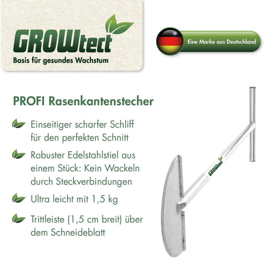 PRO Rasenkantenstecher – Profi Kantenstecher mit geschärftem Blatt für Garten- und Landschaftsbau, S