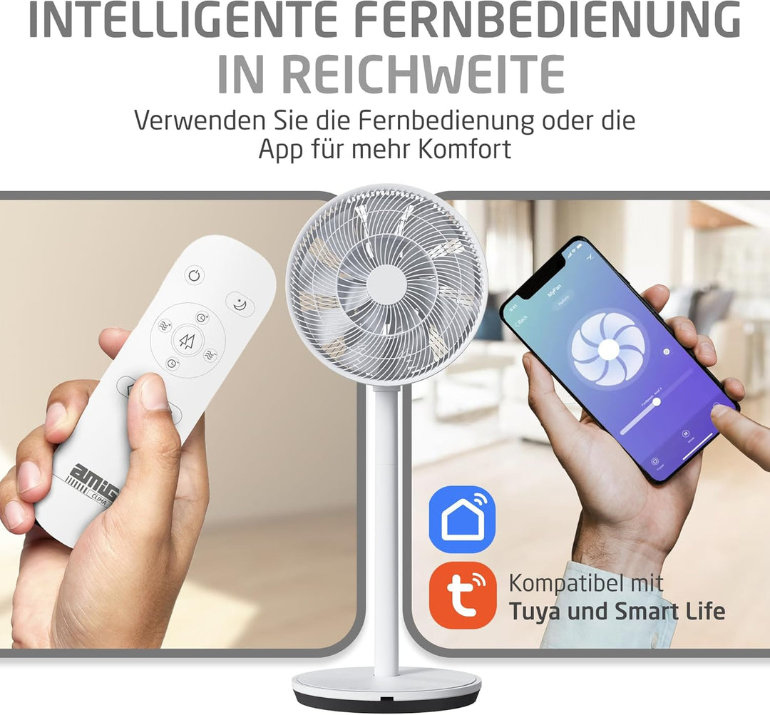 Amig - Tragbarer Ventilator GALAIR WIFI-01 Ultra Silence | Stand- oder Tischventilator | Sehr leise