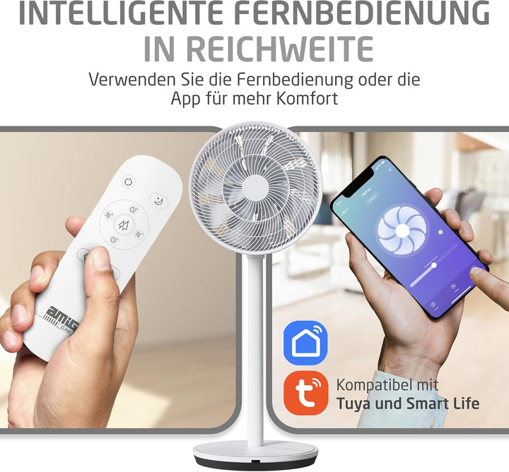 Amig - Tragbarer Ventilator GALAIR WIFI-01 Ultra Silence | Stand- oder Tischventilator | Sehr leise