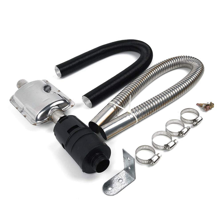 YlRNhe Standheizung Edelstahl Auspuff Schalldämpfer, 24mm Abgasschlauch Schalldämpfer Set Für Autos