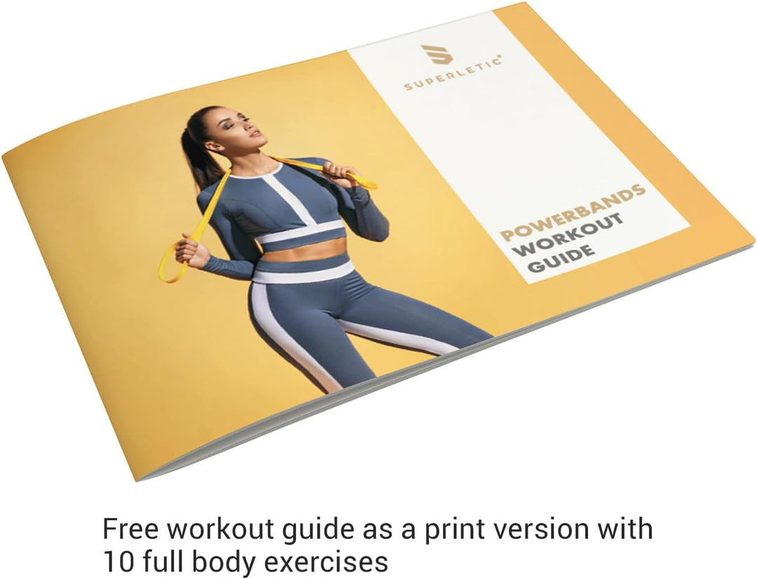 SUPERLETIC Powerbands, Widerstands-Fitness-Bänder, einzeln oder im Set, Pullup-, Resistance und Body