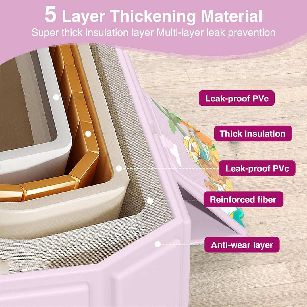 Tragbare faltbare Babybadewanne, 75 x 45 x 24 cm (L x B x H), geeignet für 0-6 Jahre, Rosa/Mintgrün